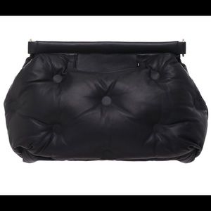 Medium faux leather quilted clutch